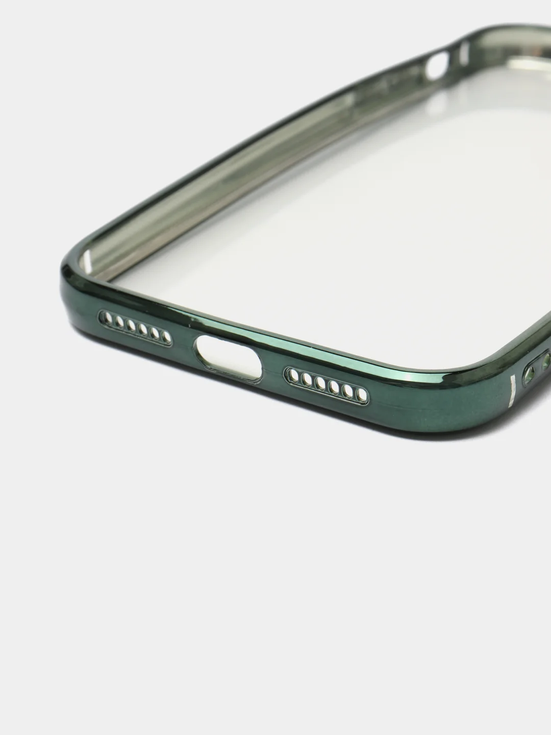 Зеленый чехол прозрачный силиконовый для iPhone XR, 11, 11 Pro, 12 mini, 12, 12 Pro