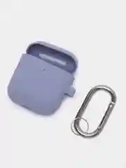 Серый чехол на AirPods 1/2 с карабином (Эирподс 1 и Эирподс 2)