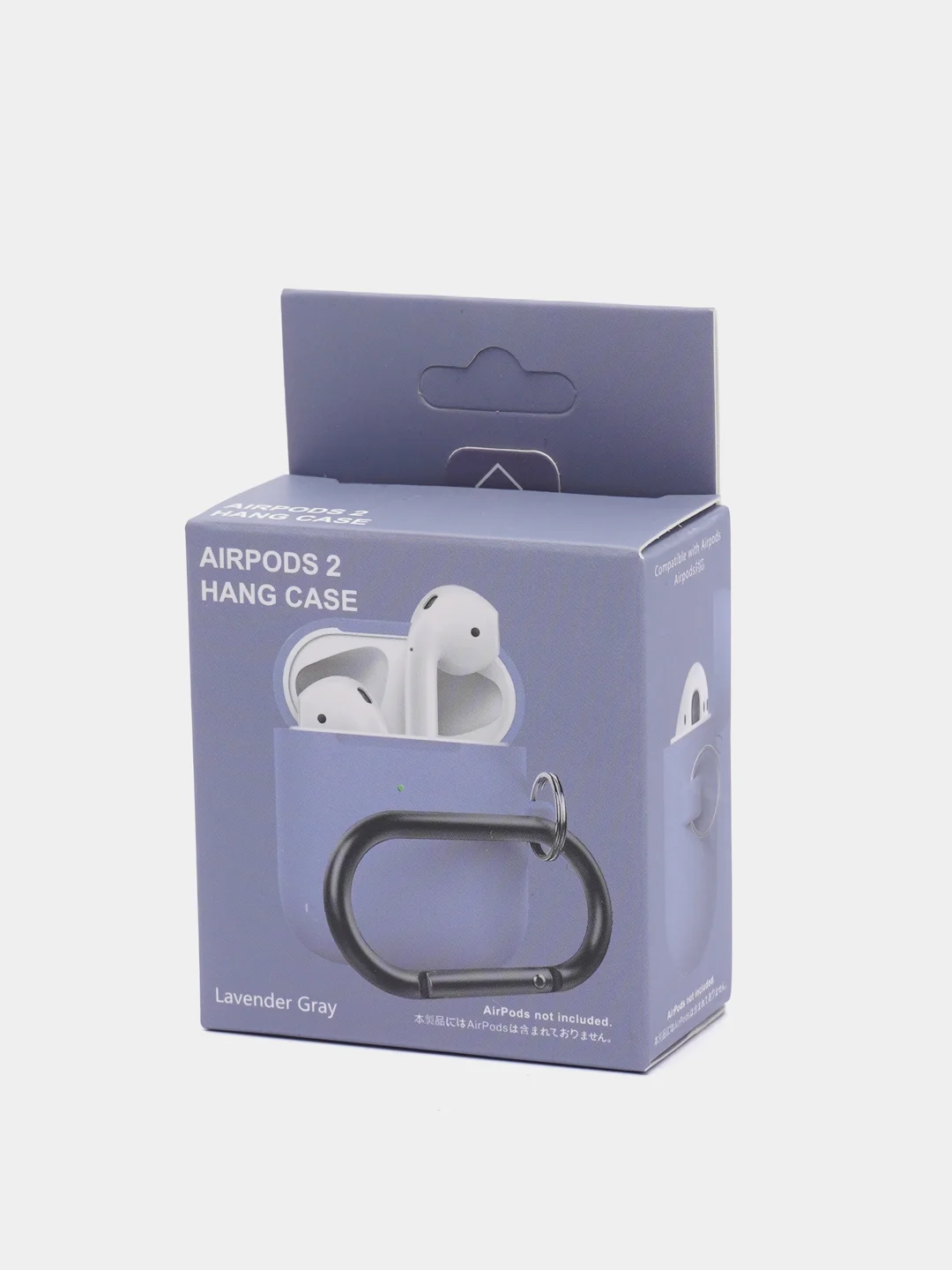 Серый чехол на AirPods 1/2 с карабином (Эирподс 1 и Эирподс 2)