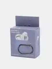 Серый чехол на AirPods 1/2 с карабином (Эирподс 1 и Эирподс 2)