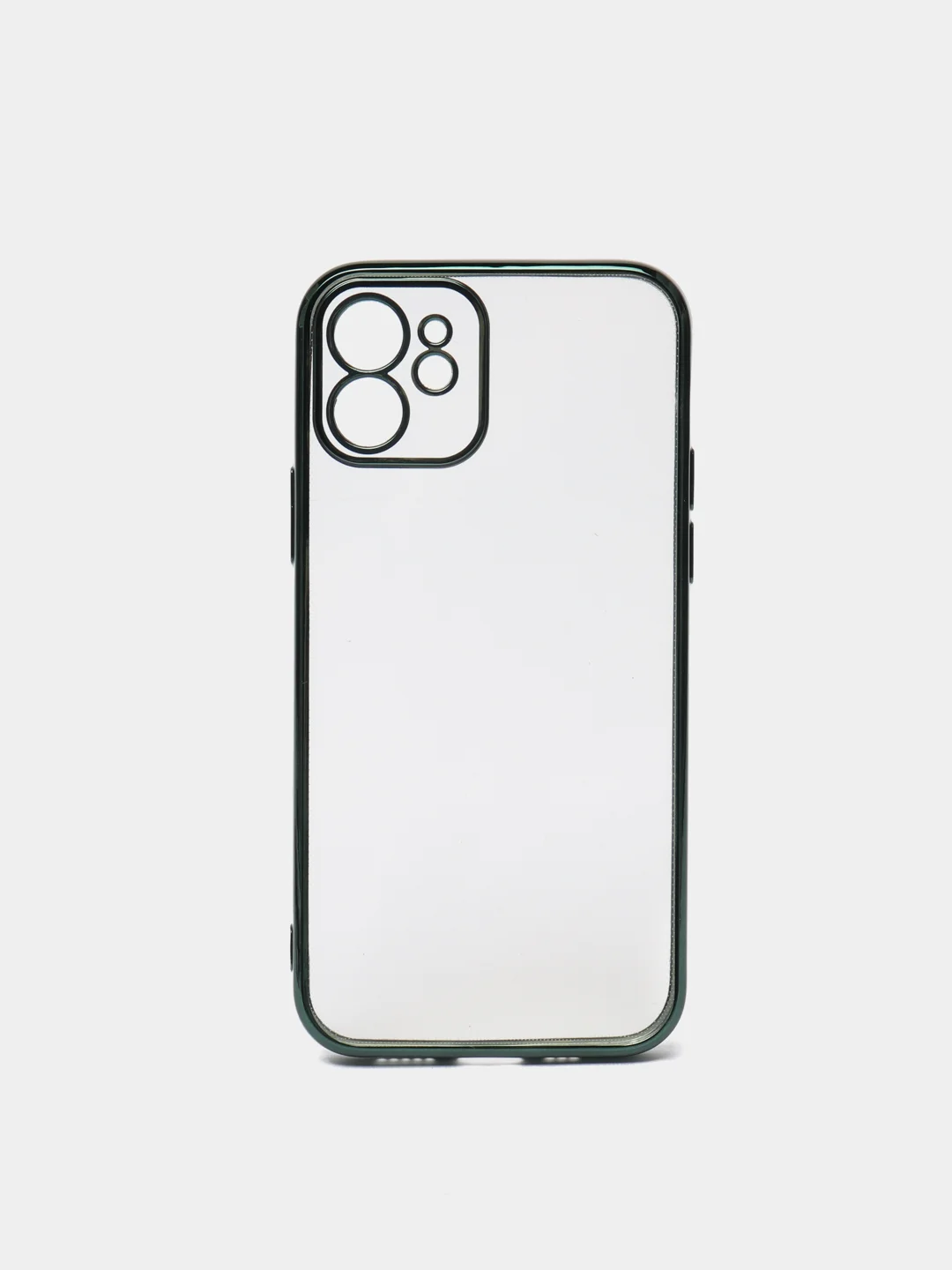 Зеленый чехол прозрачный силиконовый для iPhone XR, 11, 11 Pro, 12 mini, 12, 12 Pro