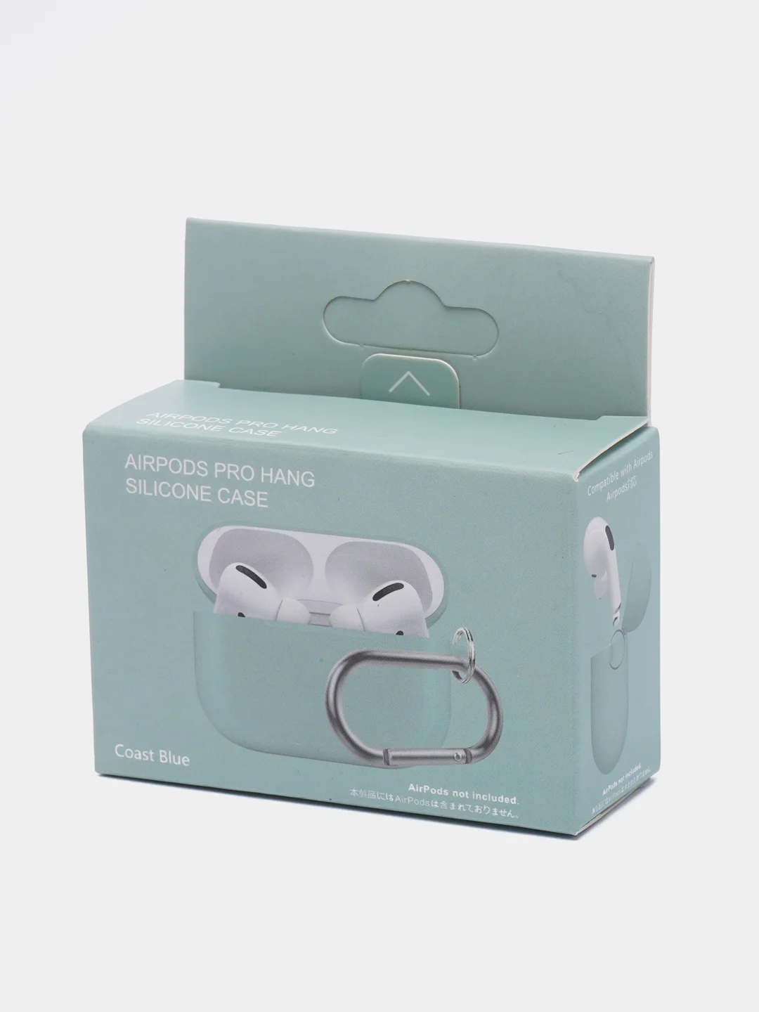 Бирюзовый чехол на AirPods Pro с карабином