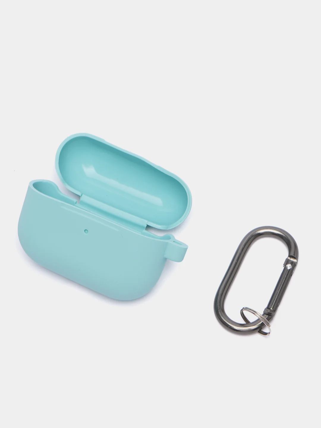 Бирюзовый чехол на AirPods Pro с карабином