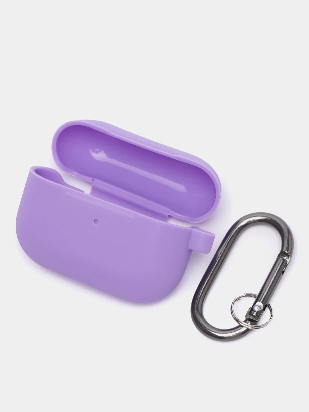 Сиреневый чехол на AirPods Pro с карабином