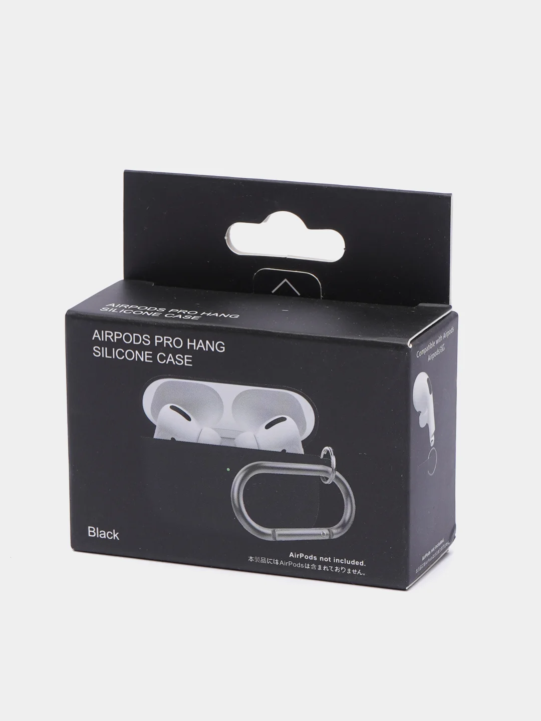 Черный чехол на AirPods Pro с карабином