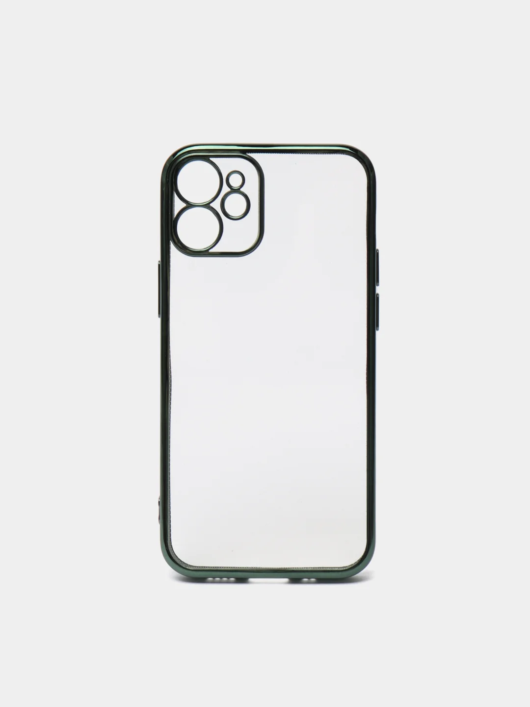 Зеленый чехол прозрачный силиконовый для iPhone XR, 11, 11 Pro, 12 mini, 12, 12 Pro