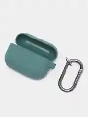 Тёмно-зелёный чехол на AirPods Pro с карабином