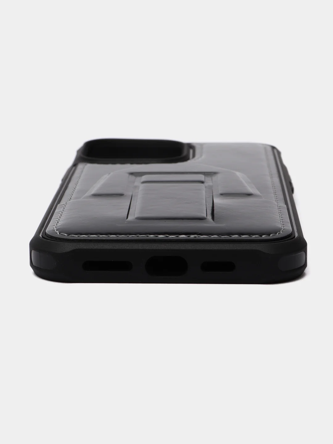 Черный чехол кожаный для iPhone 11 / 12 / 12 Pro / 13 / 13 Pro / 13 Pro Max айфон про макс магнит