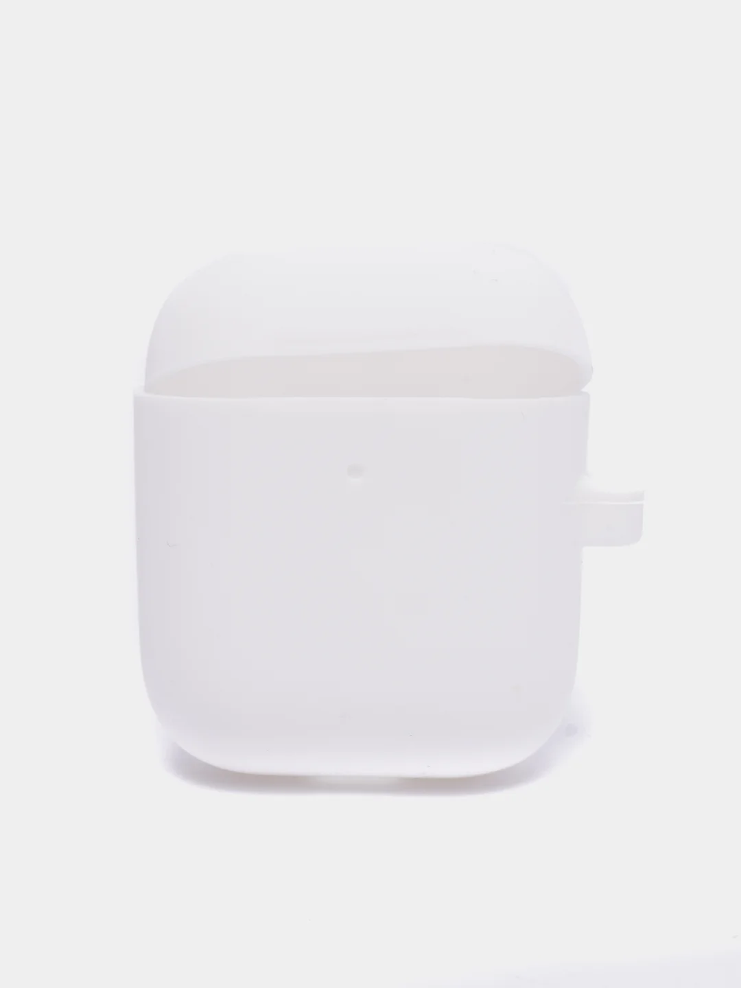 Белый чехол на AirPods 1/2 с карабином (Эирподс 1 и Эирподс 2)
