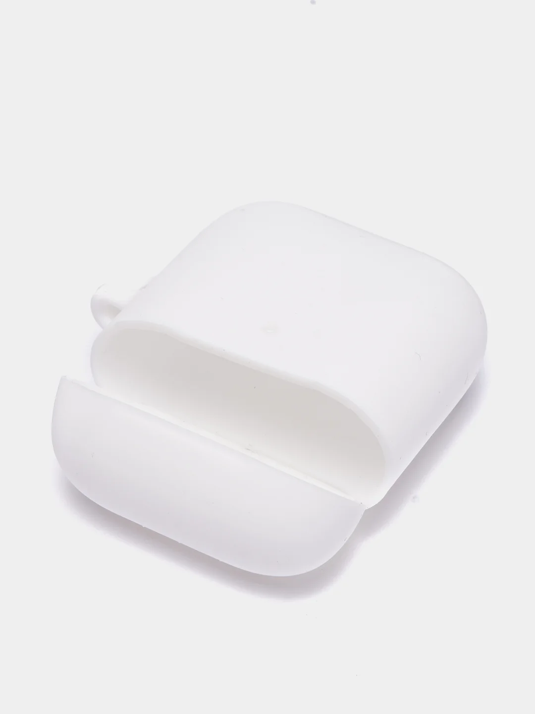 Белый чехол на AirPods 1/2 с карабином (Эирподс 1 и Эирподс 2)