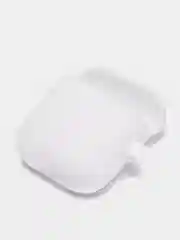 Белый чехол на AirPods 1/2 с карабином (Эирподс 1 и Эирподс 2)