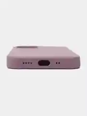 Пурпурный чехол на iPhone X, XS, XR, 7, 8, se, 12, 12 Pro, Mini, Max silicone case, закрытый низ, бархат внутри