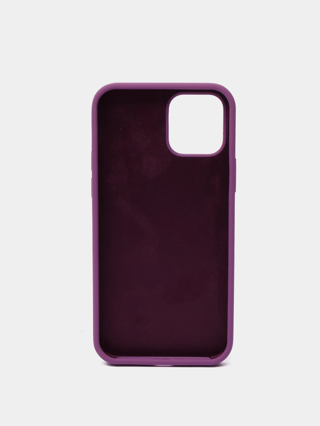 Фиолетовый чехол на iPhone X, XS, XR, 7, 8, se, 12, 12 Pro, Mini, Max silicone case, закрытый низ, бархат внутри