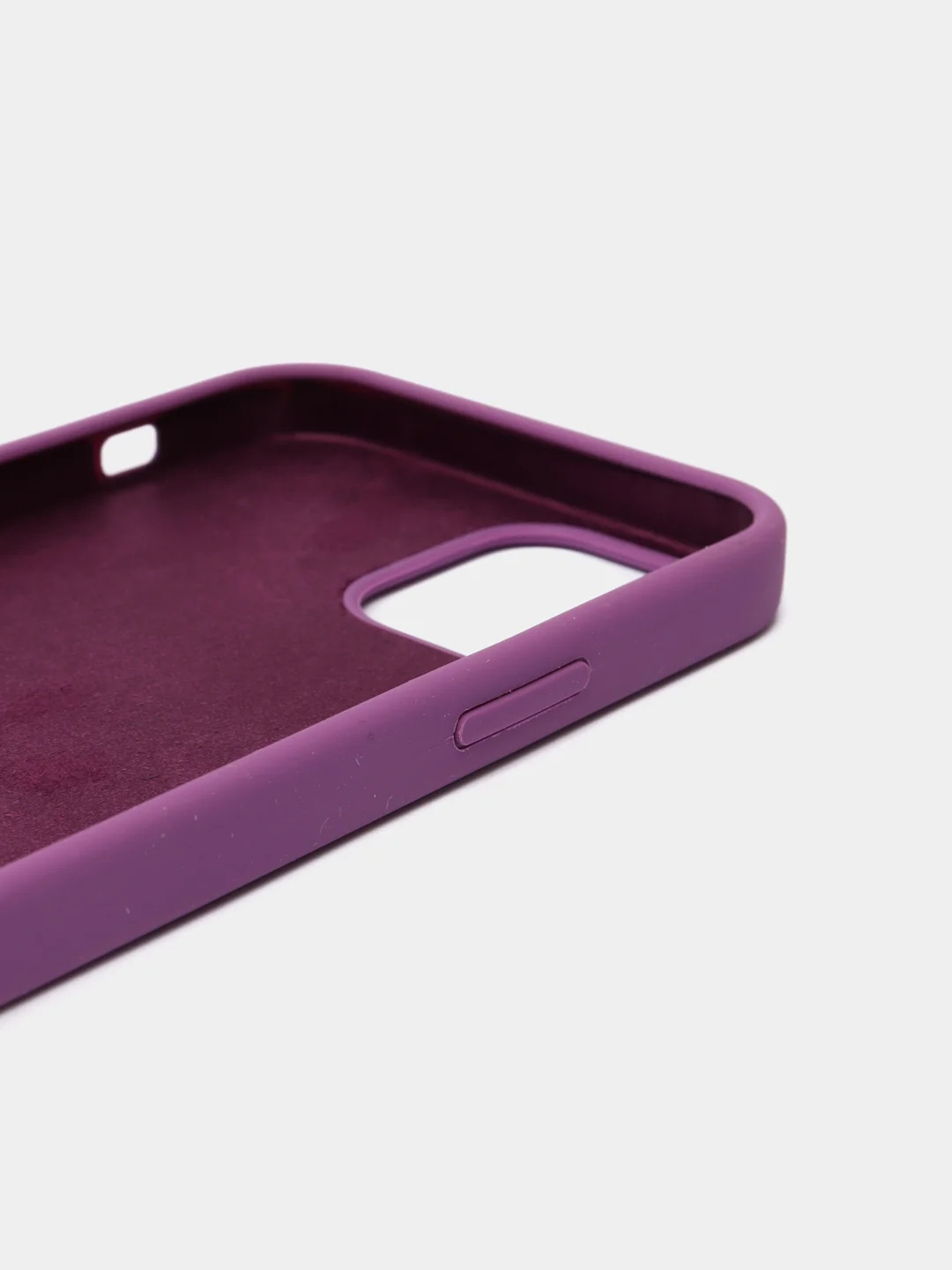 Фиолетовый чехол на iPhone X, XS, XR, 7, 8, se, 12, 12 Pro, Mini, Max silicone case, закрытый низ, бархат внутри
