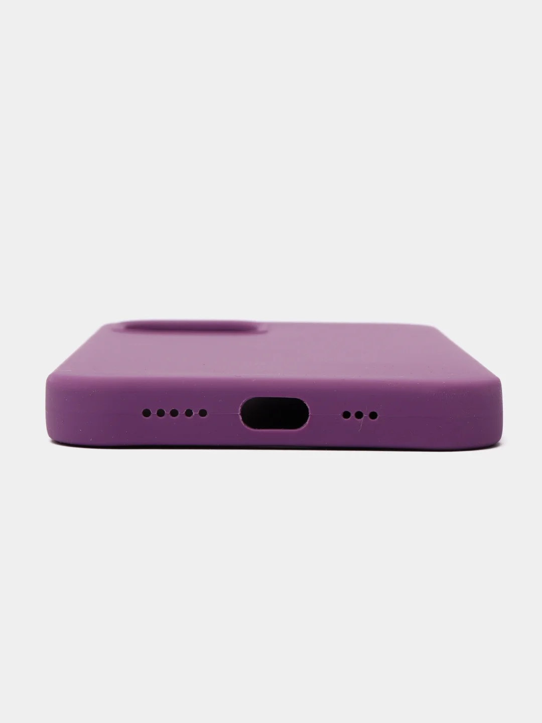 Фиолетовый чехол на iPhone X, XS, XR, 7, 8, se, 12, 12 Pro, Mini, Max silicone case, закрытый низ, бархат внутри