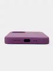 Фиолетовый чехол на iPhone X, XS, XR, 7, 8, se, 12, 12 Pro, Mini, Max silicone case, закрытый низ, бархат внутри