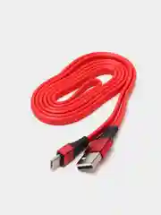 Красный usb кабель Lighting, Type-C, Micro USB, 2.4A, 1.2 м, ASPOR A160