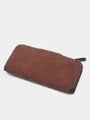 Хаки женский кошелек из замшевой экокожи