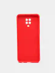 Красный чехол для Xiaomi Redmi 9A/9/9C/9T/NOTE 10 PRO/NOTE 9  силиконовый (Борта чехла прямые NEW)
