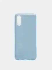 Голубой чехол Samsung Galaxy A02, Самсунг Галакси А02 блестящий