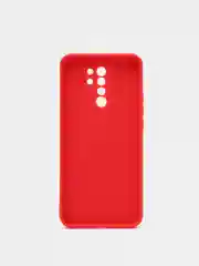 Красный чехол для Xiaomi Redmi 9A/9/9C/9T/NOTE 10 PRO/NOTE 9  силиконовый (Борта чехла прямые NEW)