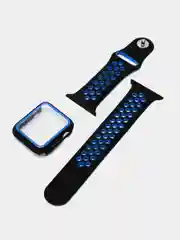 Синий ремешок, бампер и стекло Apple Watch Classic 38 40 42 44 mm Series 1, 2, 3, 4, 5, 6, SE