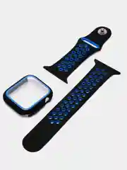 Синий ремешок, бампер и стекло Apple Watch Classic 38 40 42 44 mm Series 1, 2, 3, 4, 5, 6, SE