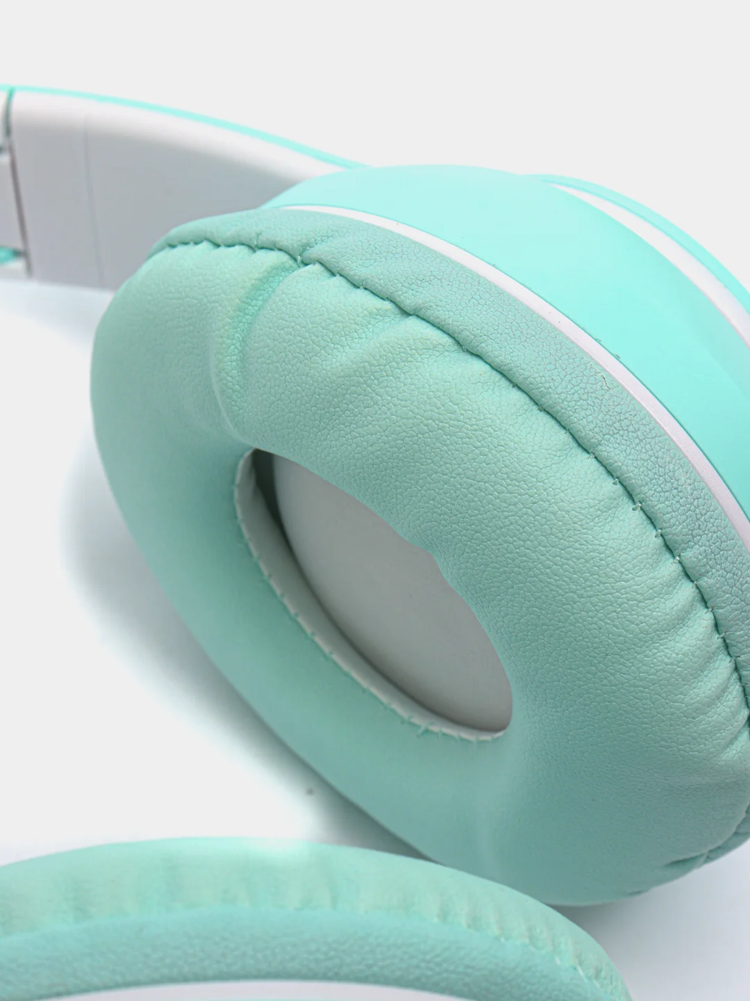 Бирюзовый наушники беспроводные Bluetooth с кошачьими светящимися ушками