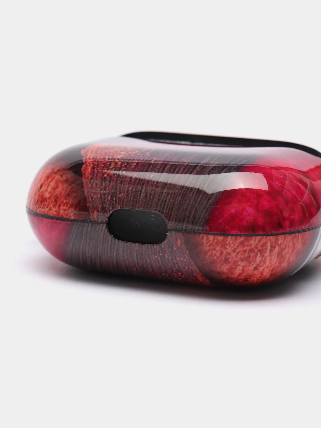 Розовый чехол с рисунком на Airpods 3, с карабином