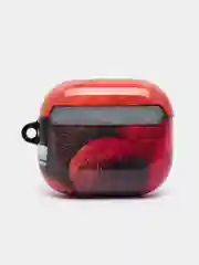 Розовый чехол с рисунком на Airpods 3, с карабином