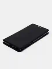 Черный чехол-книжка Samsung A60 Золотой и Черный цвет с карманом для карт и денег