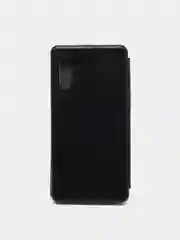 Черный чехол-книжка Samsung A60 Золотой и Черный цвет с карманом для карт и денег