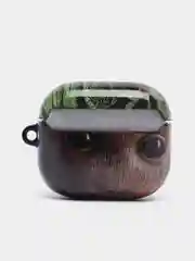 Синий чехол с рисунком на Airpods 3, с карабином