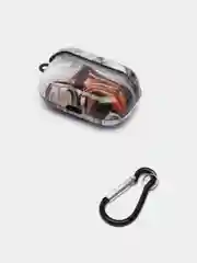 Бордовый чехол с рисунком на AirPods Pro, с карабином