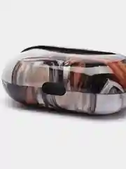 Бордовый чехол с рисунком на AirPods Pro, с карабином