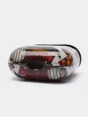 Тёмно-бордовый чехол с рисунком на AirPods 1 и AirPods 2 с карабином