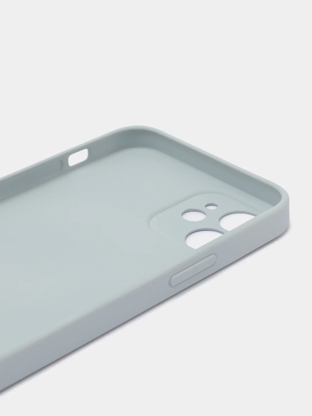Небесно-голубой чехол для iPhone Xr/ 11/ 12/ mini/ Pro/ ProMax, силиконовый со стеклянной панелью
