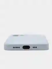 Небесно-голубой чехол для iPhone Xr/ 11/ 12/ mini/ Pro/ ProMax, силиконовый со стеклянной панелью