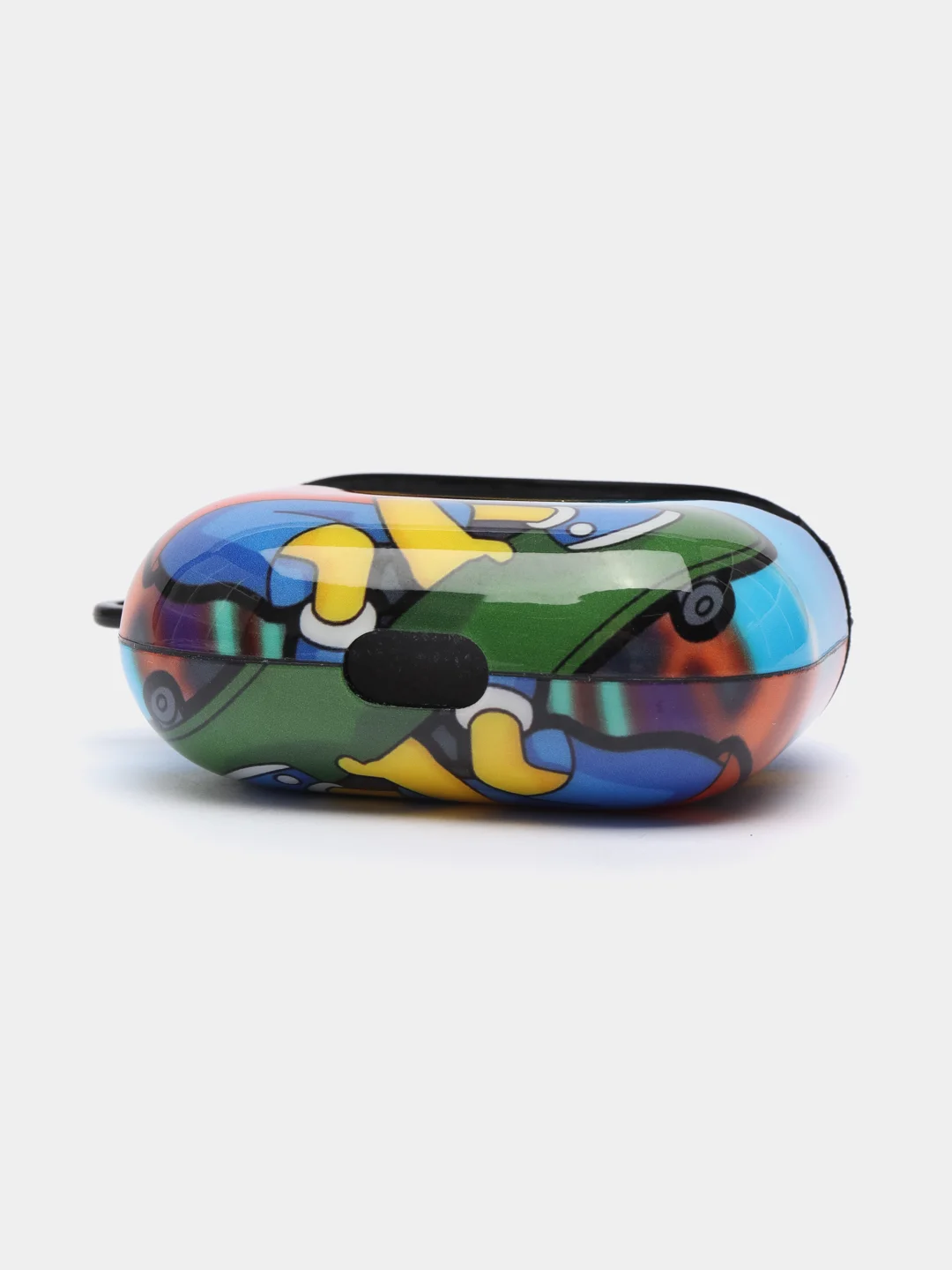 Голубой чехол с рисунком на Airpods 3, с карабином