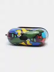 Голубой чехол с рисунком на Airpods 3, с карабином