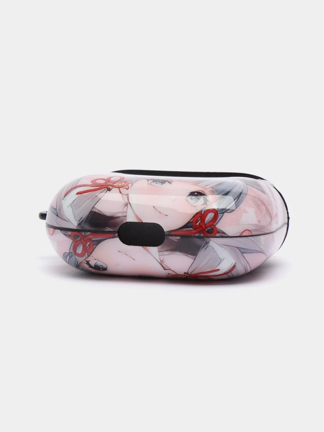 Бежевый меланж чехол с рисунком на Airpods 3, с карабином