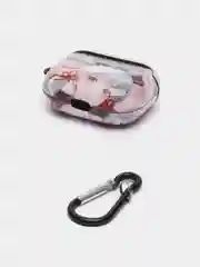 Бежевый меланж чехол с рисунком на Airpods 3, с карабином