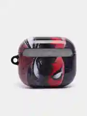 Алый чехол с рисунком на Airpods 3, с карабином