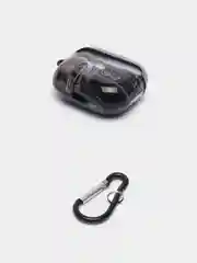 Серый чехол с рисунком на Airpods 3, с карабином