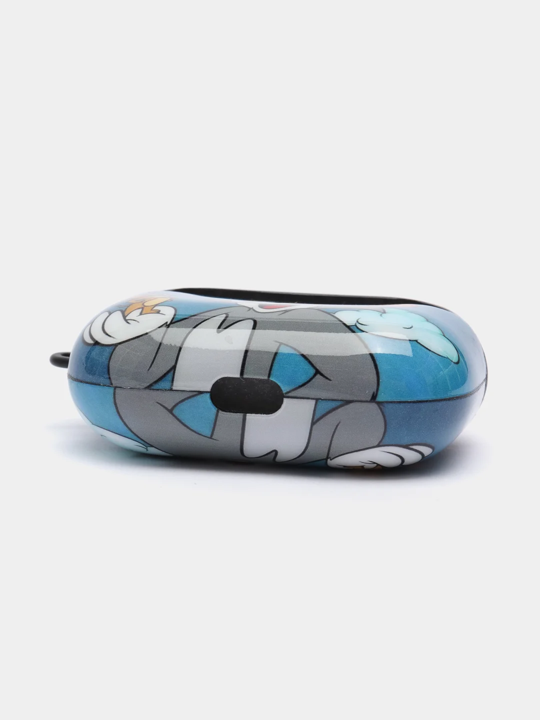 Синий чехол с рисунком на AirPods Pro, с карабином