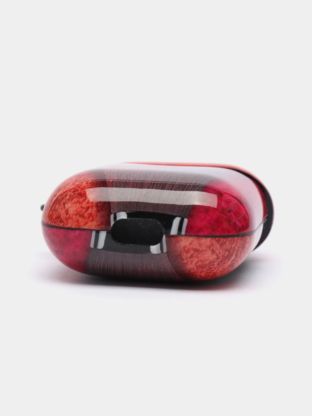 Розовый чехол с рисунком на AirPods 1 и AirPods 2 с карабином