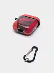 Розовый чехол с рисунком на AirPods 1 и AirPods 2 с карабином