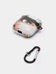 Светло-жёлтый чехол с рисунком на AirPods 1 и AirPods 2 с карабином