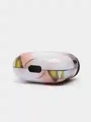Светло-жёлтый чехол с рисунком на AirPods 1 и AirPods 2 с карабином