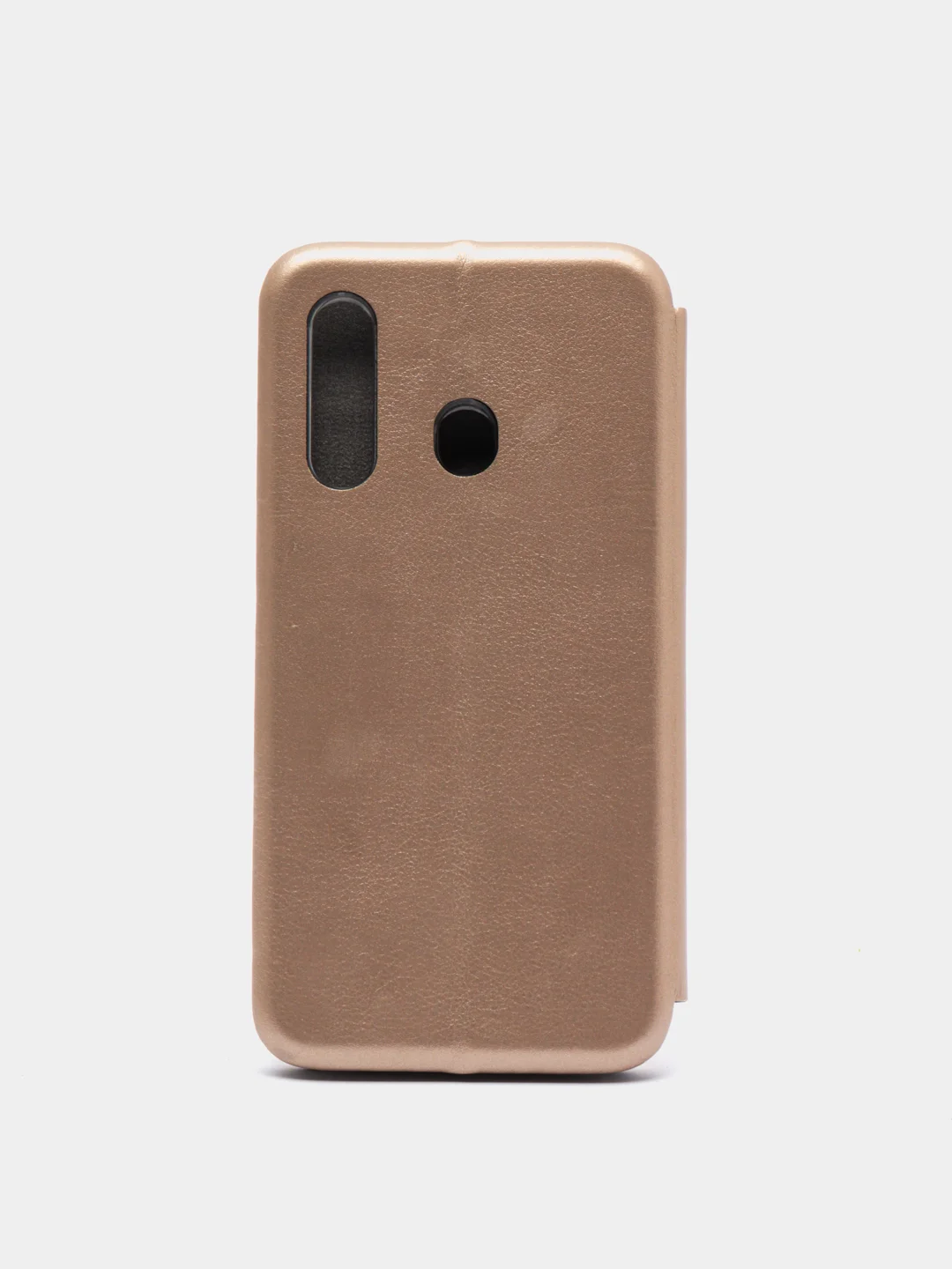 Золотой чехол-книжка Samsung A60 Золотой и Черный цвет с карманом для карт и денег
